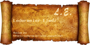 Ledermeier Elmó névjegykártya